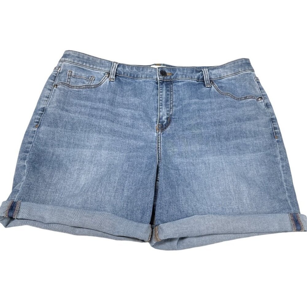 Lane Bryant Signature Fit Mid Rise Boyfriend Midi Shorts Size 16